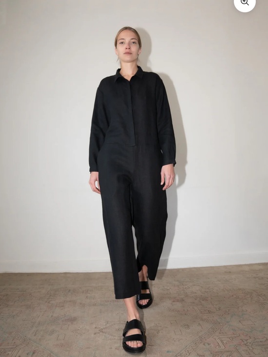 Zii Ropa Pants - Zii Ropa Black Women's Wade Long-Sleeve Jumpsuit - size medium
